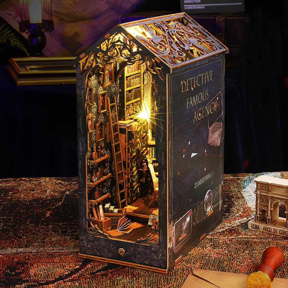 Foto 3 | Kit De Sujetalibros Para Casas De Muñecas De Madera En 3d Con Luz Led - Venta Internacional.