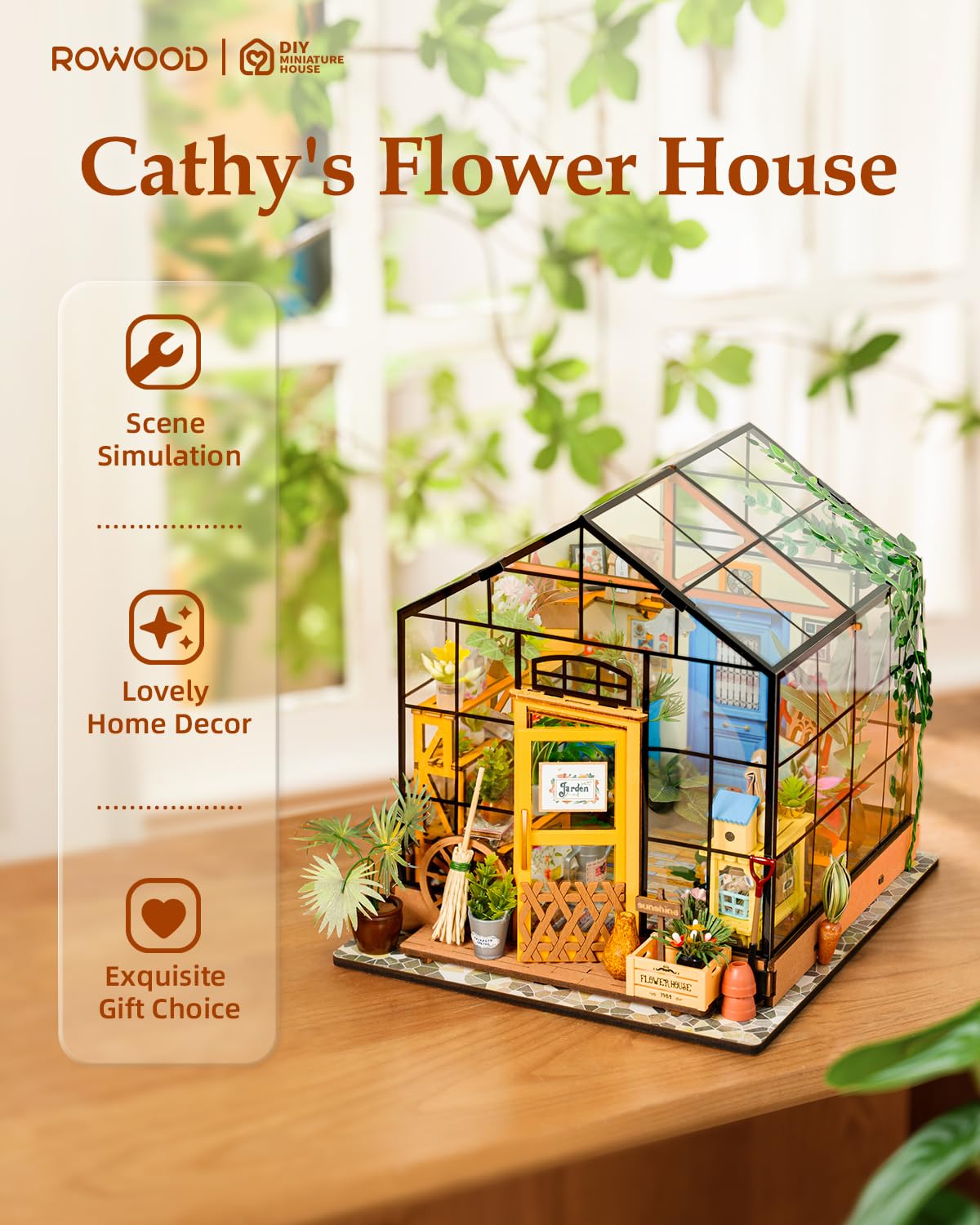 Foto 3 pulgar | Kit De Casa En Miniatura Rowood Cathy's Flower House Con Muebles - Venta Internacional.