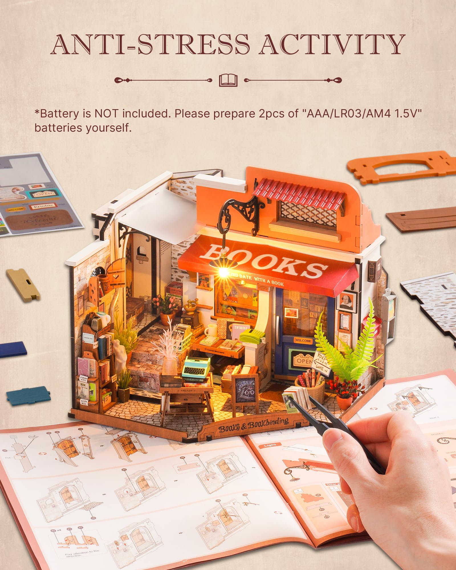 Foto 4 pulgar | Kit De Casa En Miniatura Rolife Corner Bookstore Con Led A Escala 1:20 - Venta Internacional.