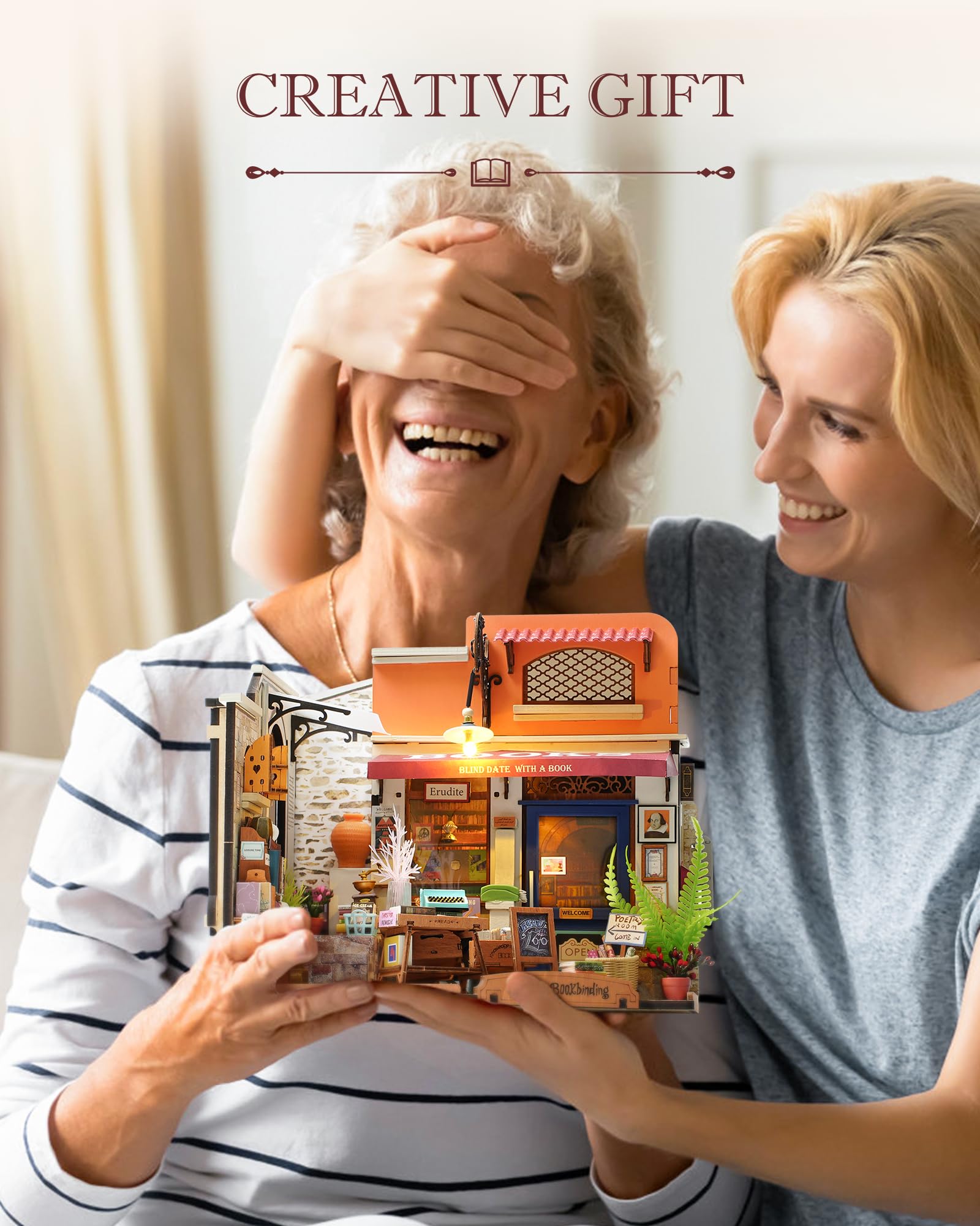 Foto 6 | Kit De Casa En Miniatura Rolife Corner Bookstore Con Led A Escala 1:20 - Venta Internacional.
