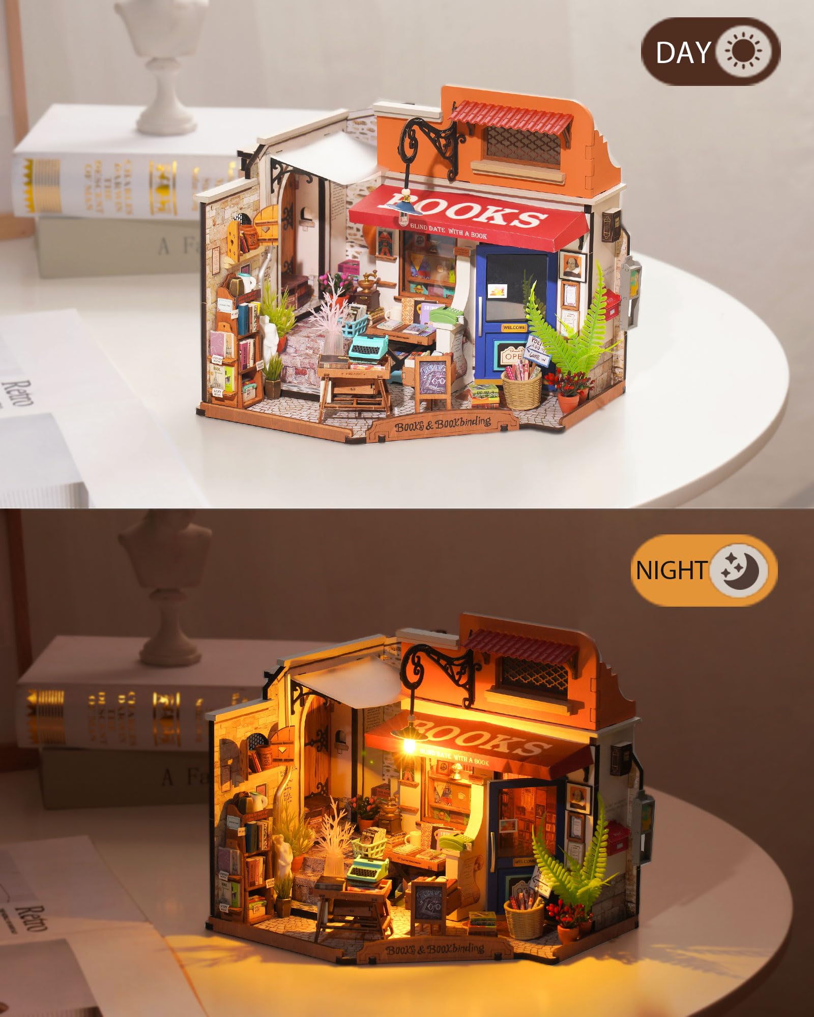 Foto 8 pulgar | Kit De Casa En Miniatura Rolife Corner Bookstore Con Led A Escala 1:20 - Venta Internacional.