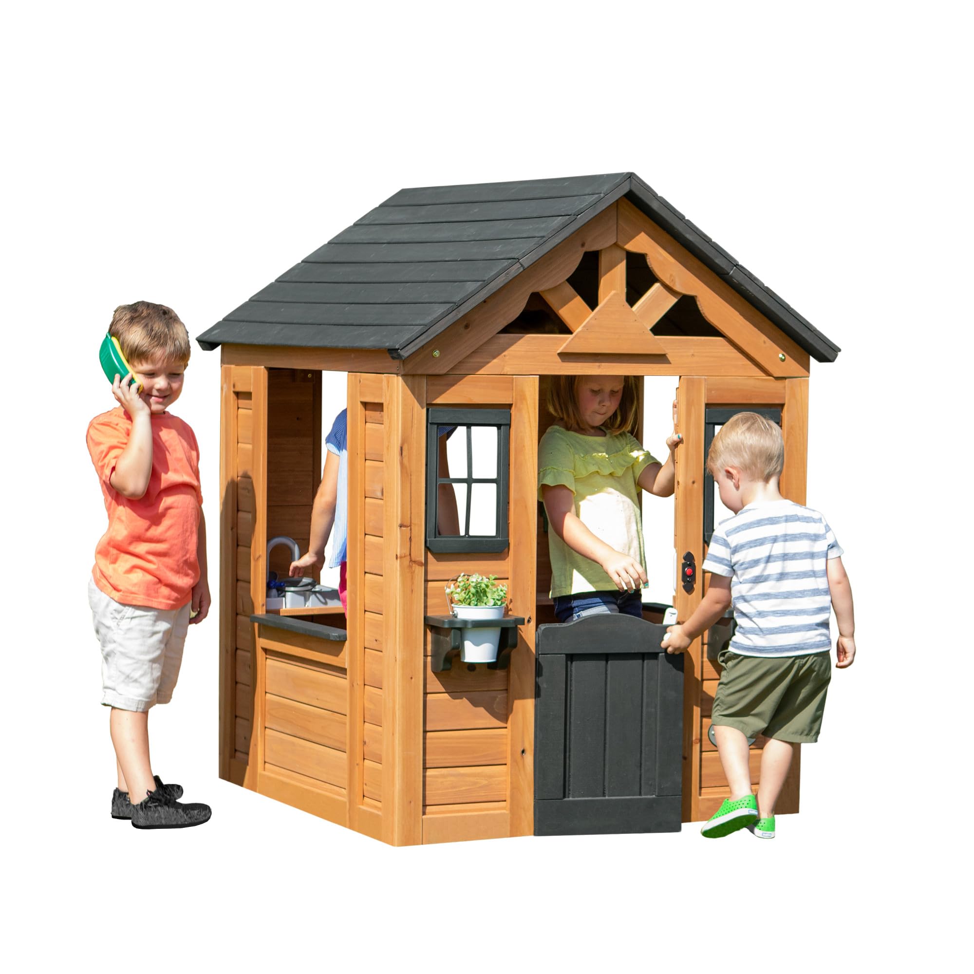 Playhouse Backyard Discovery Sweetwater, Todo De Madera De Cedro - Venta Internacional.