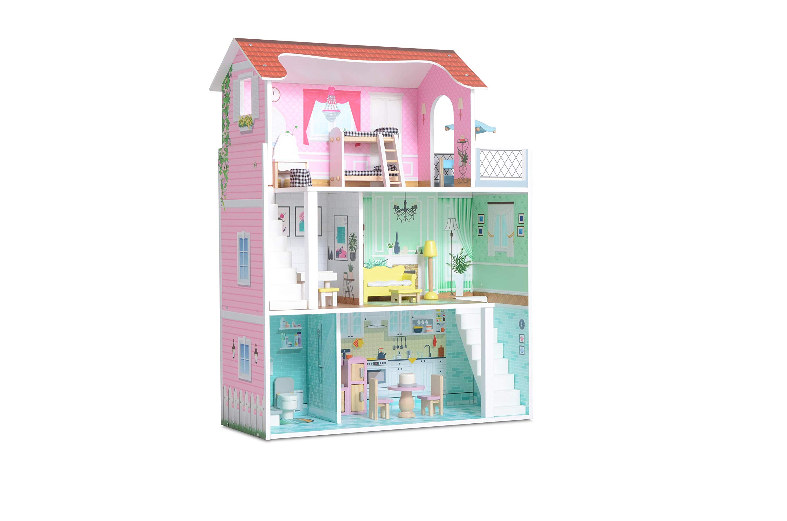 Foto 2 pulgar | Casa de Muñecas Milliard de Madera Rosa con Accesorios - Venta Internacional