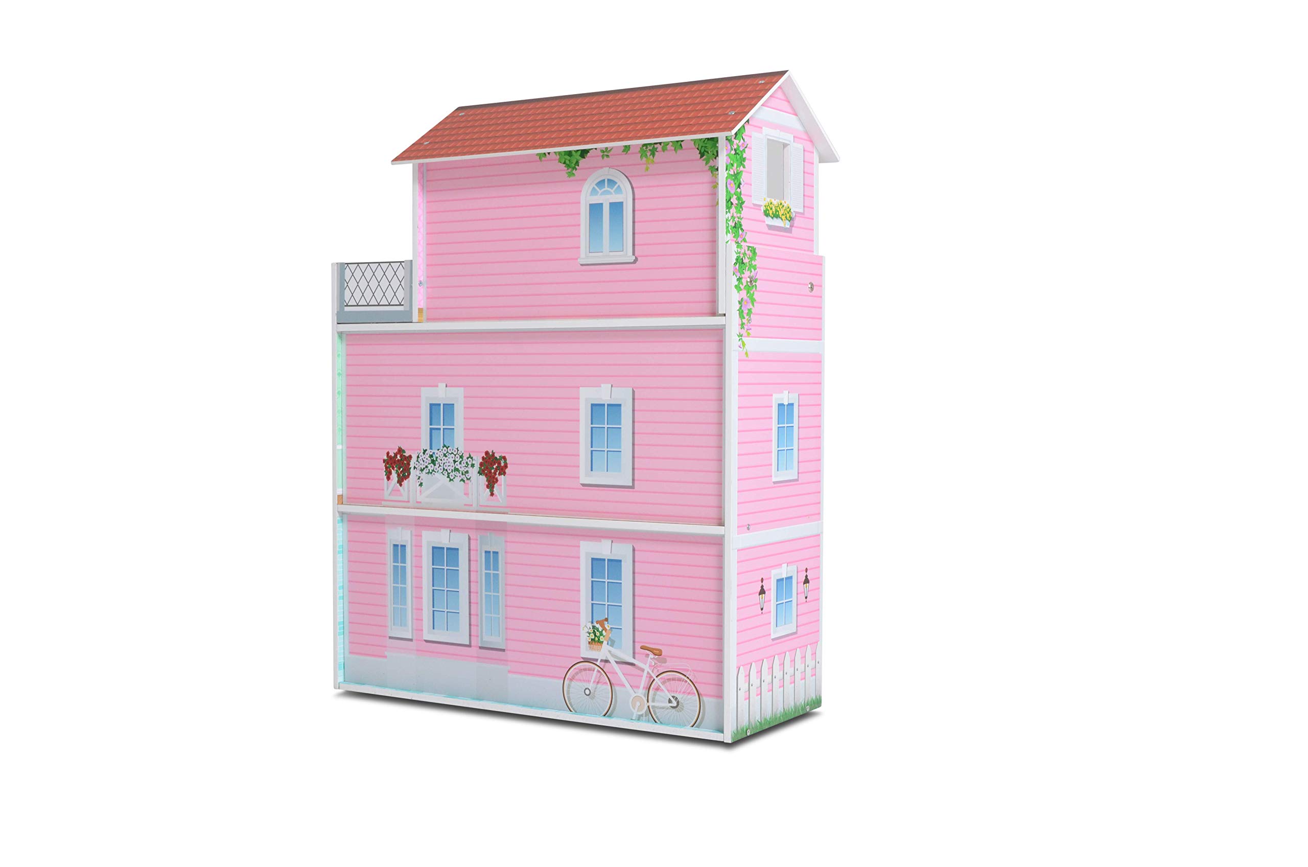 Foto 6 | Casa de Muñecas Milliard de Madera Rosa con Accesorios - Venta Internacional