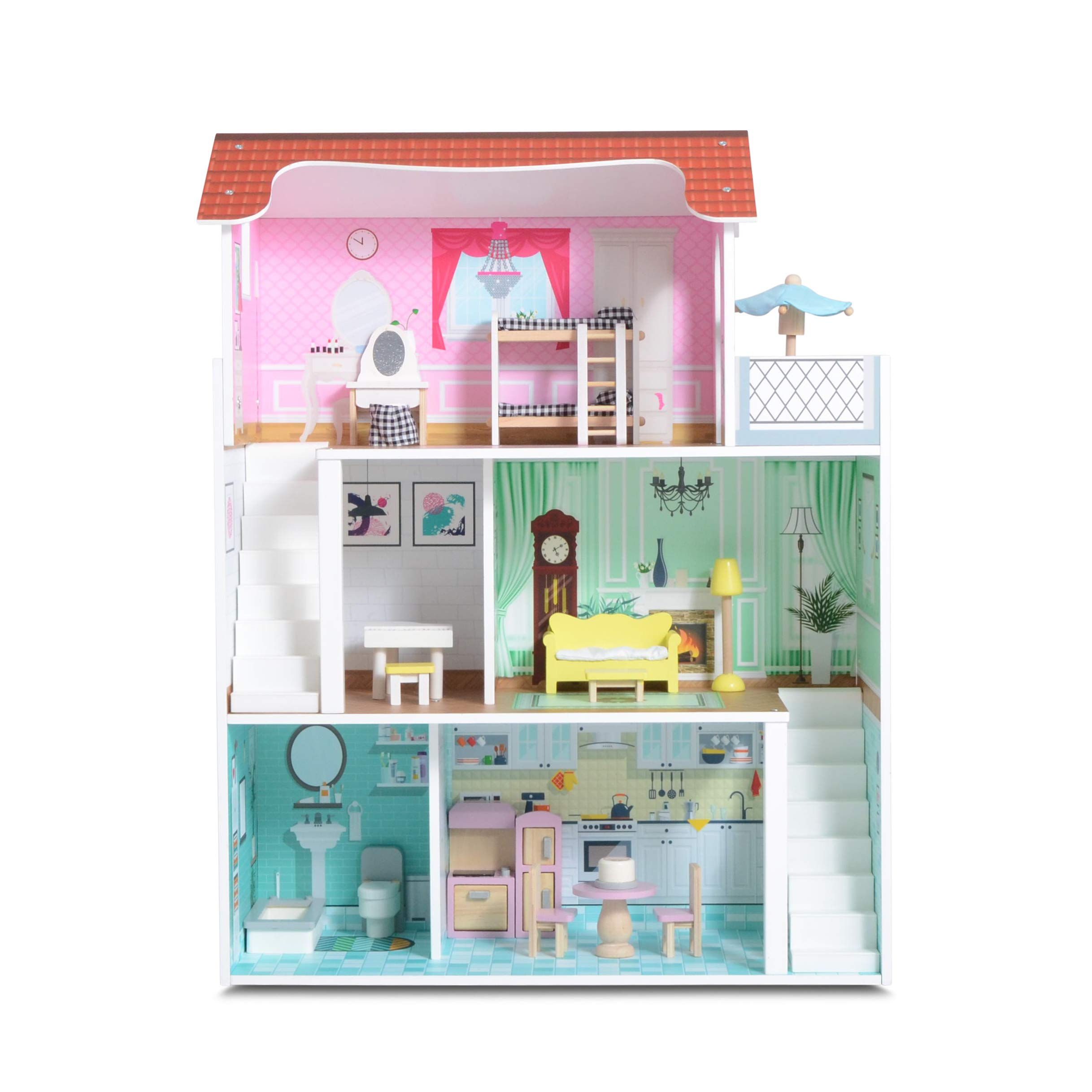 Foto 8 pulgar | Casa de Muñecas Milliard de Madera Rosa con Accesorios - Venta Internacional