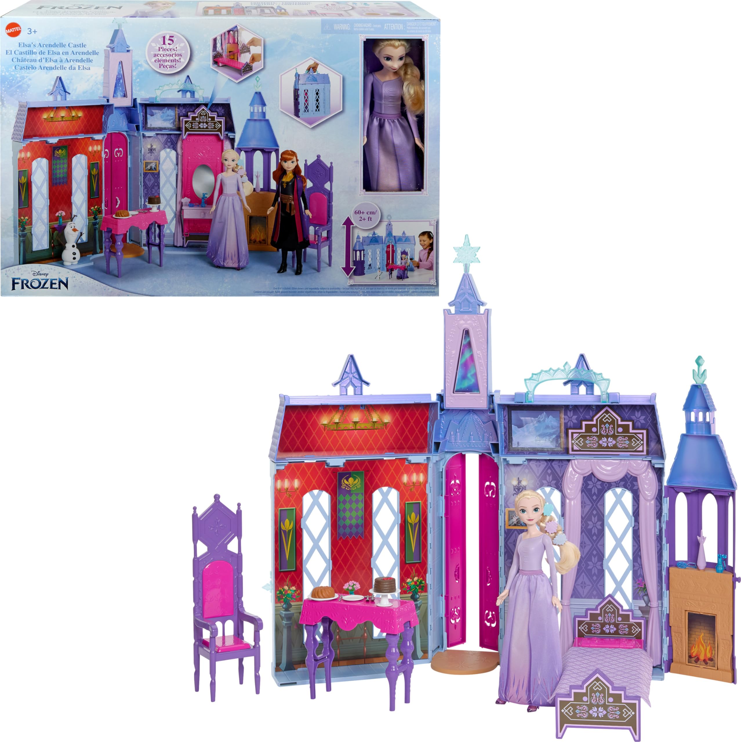 Foto 1 | Casa De Muñecas Castle Mattel Disney Frozen Arendelle Con Elsa Dol - Venta Internacional.