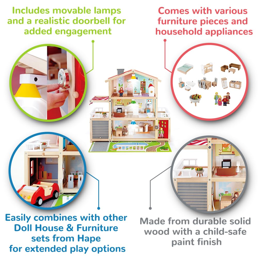 Foto 6 pulgar | Casa De Muñecas Con Forma De Muñeca, Mansión Familiar De 10 Dormitorios Con Accesorios - Venta Internacional.