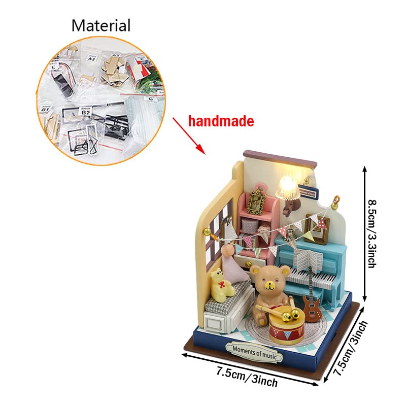 Foto 4 pulgar | Kit De Casa De Muñecas En Miniatura Para Hacer Tú Mismo, Casa De Muñecas De Madera Con Luces Led - Venta Internacional