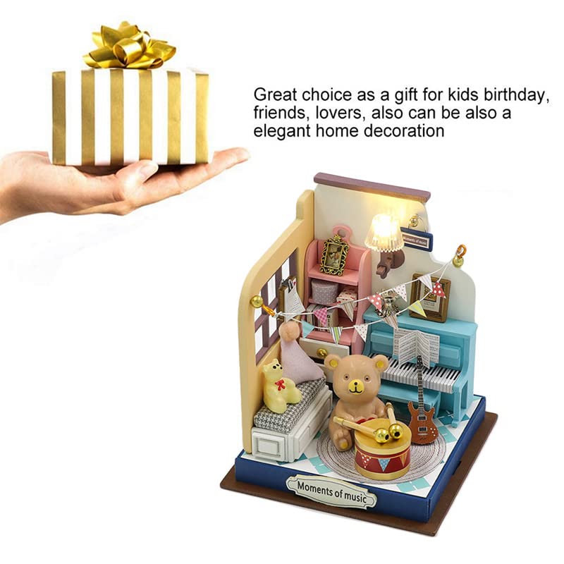Foto 6 pulgar | Kit De Casa De Muñecas En Miniatura Para Hacer Tú Mismo, Casa De Muñecas De Madera Con Luces Led - Venta Internacional
