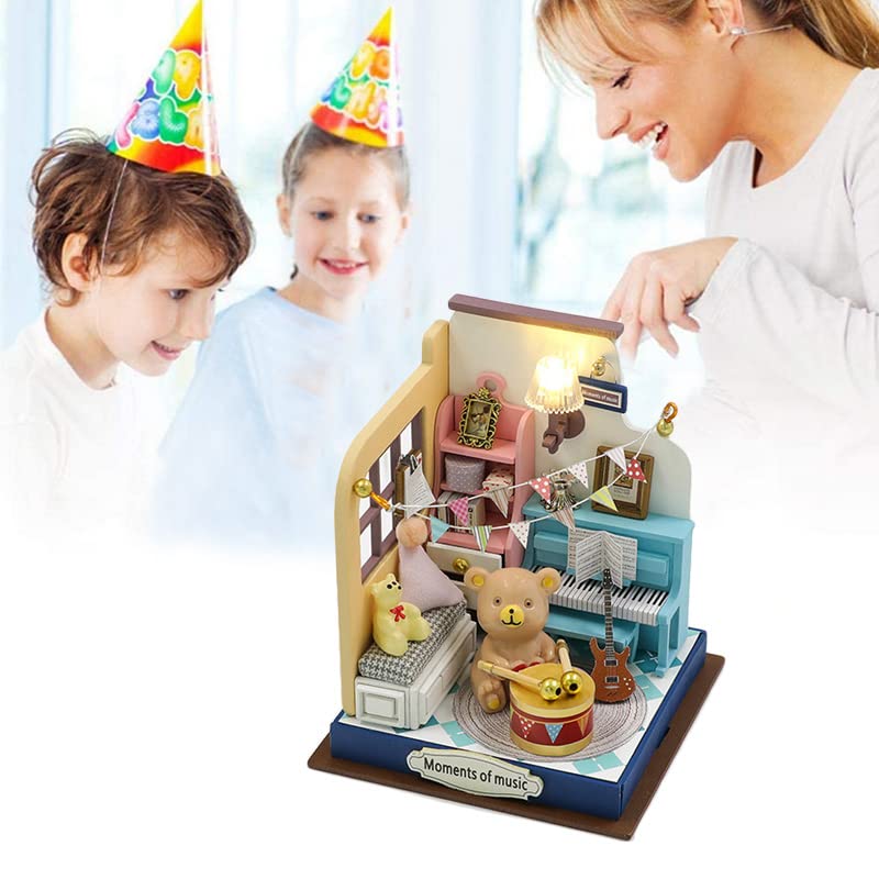 Foto 7 pulgar | Kit De Casa De Muñecas En Miniatura Para Hacer Tú Mismo, Casa De Muñecas De Madera Con Luces Led - Venta Internacional