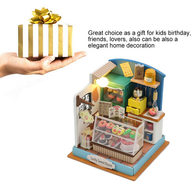 Foto 6 | Kit De Casa De Muñecas En Miniatura, Casa De Muñecas De Madera Con Luces Led - Venta Internacional.