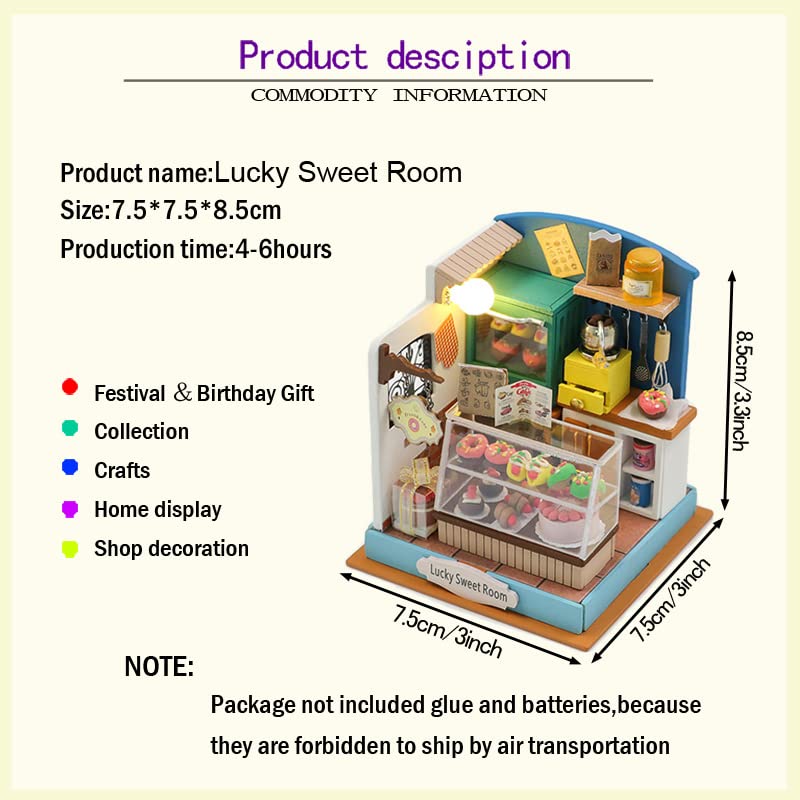 Foto 7 | Kit De Casa De Muñecas En Miniatura, Casa De Muñecas De Madera Con Luces Led - Venta Internacional.