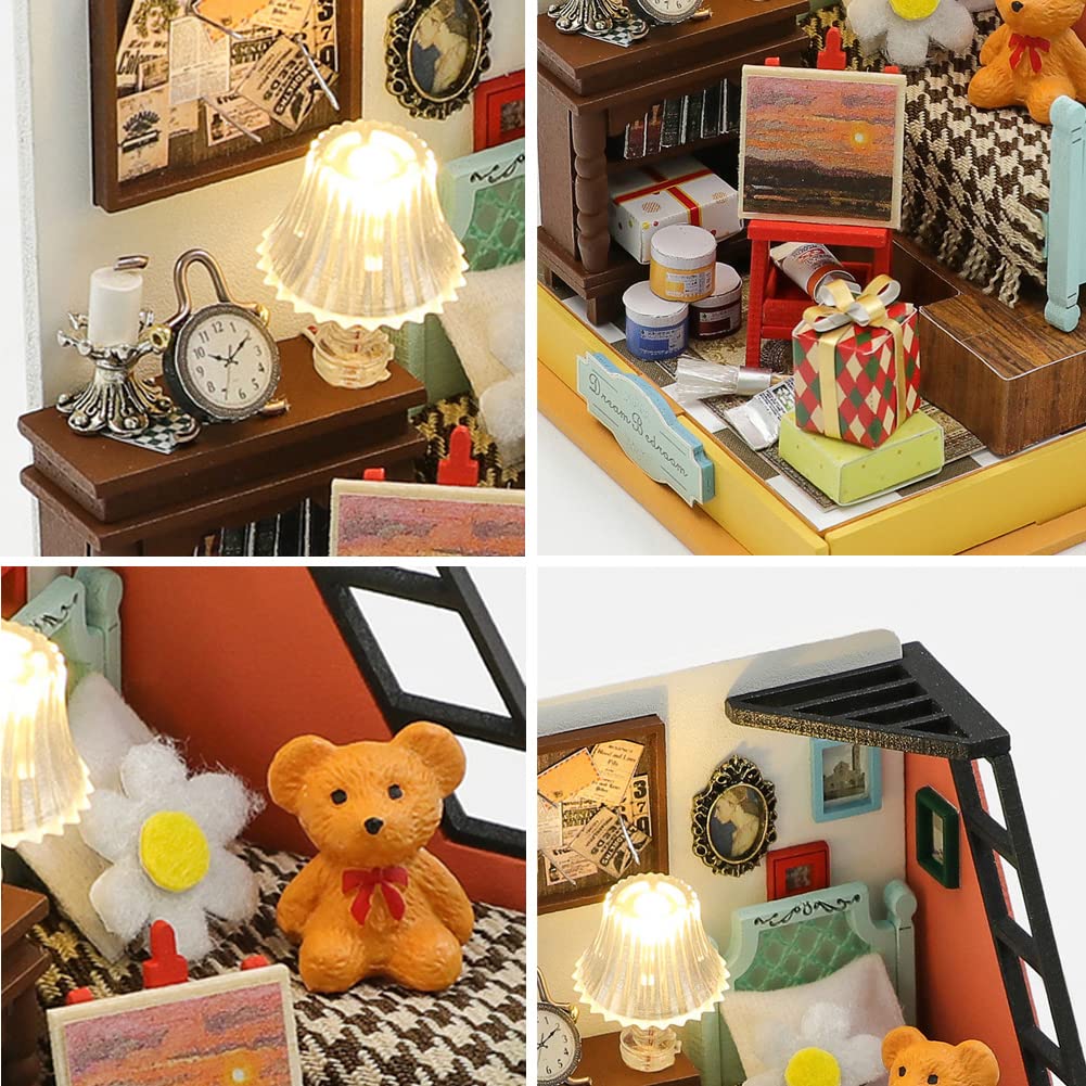 Foto 3 pulgar | Kit De Casa De Muñecas En Miniatura Para Hacer Tú Mismo, Casa De Muñecas De Madera Con Luces Led - Venta Internacional