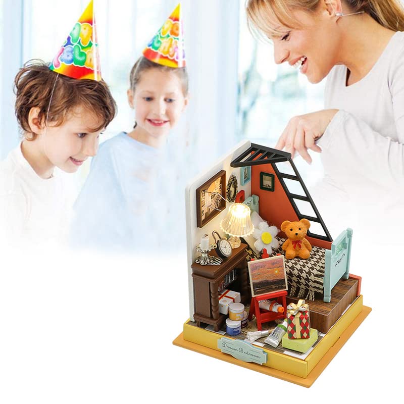 Foto 7 pulgar | Kit De Casa De Muñecas En Miniatura Para Hacer Tú Mismo, Casa De Muñecas De Madera Con Luces Led - Venta Internacional