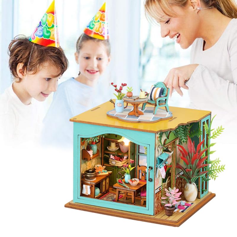 Foto 8 pulgar | Kit De Casa De Muñecas En Miniatura Para Hacer Tú Mismo, Casa De Muñecas De Madera Con Luces Led - Venta Internacional