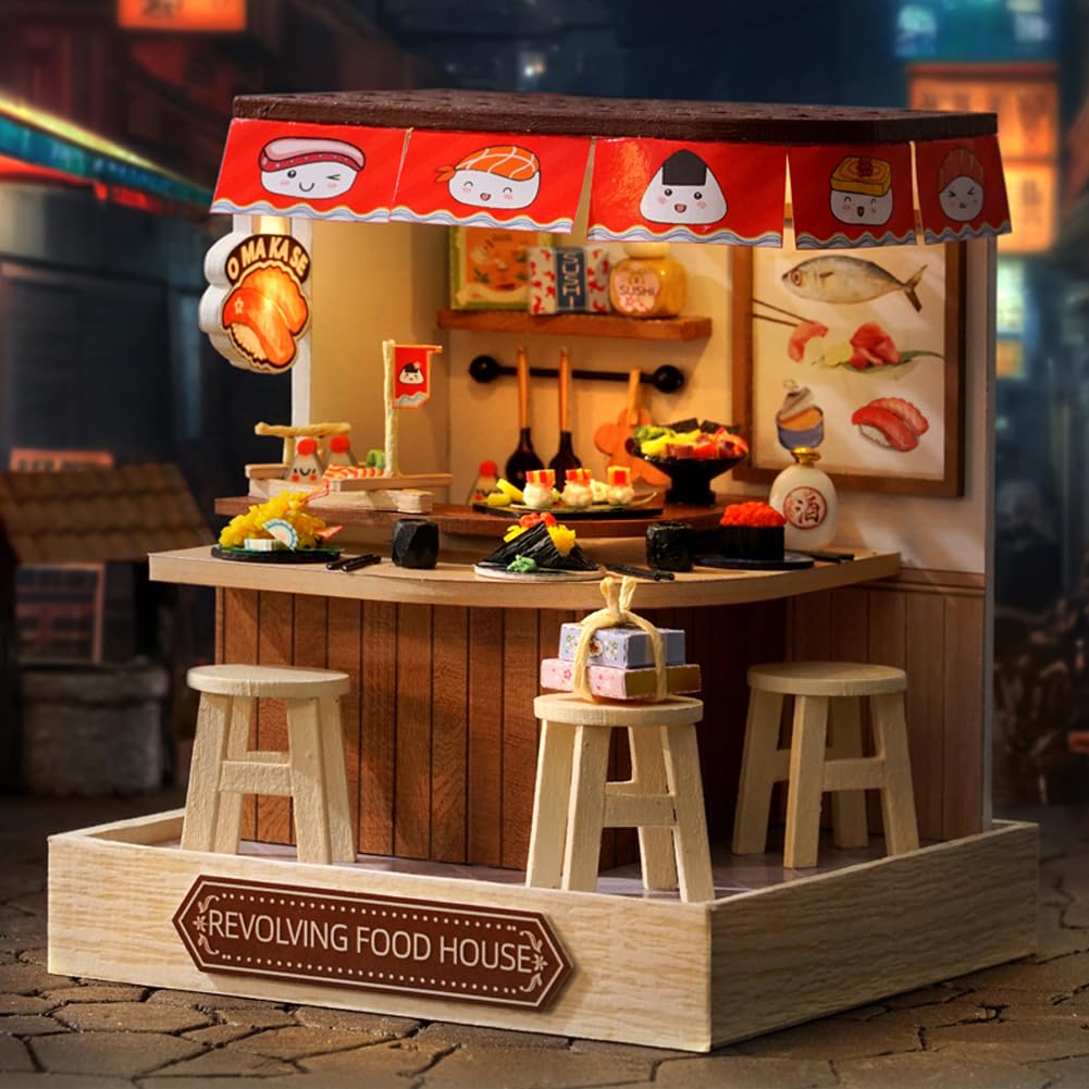 Foto 4 pulgar | Kit De Casa De Muñecas En Miniatura Para Bricolaje, Casa De Muñecas De Madera Con Led, 4 Unidades - Venta Internaciona