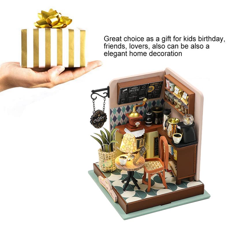 Foto 5 pulgar | Kit De Casa De Muñecas En Miniatura Tumi Coffee Con Led Para Cumpleaños - Venta Internacional.