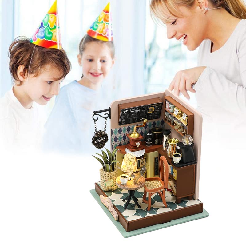 Foto 6 pulgar | Kit De Casa De Muñecas En Miniatura Tumi Coffee Con Led Para Cumpleaños - Venta Internacional.