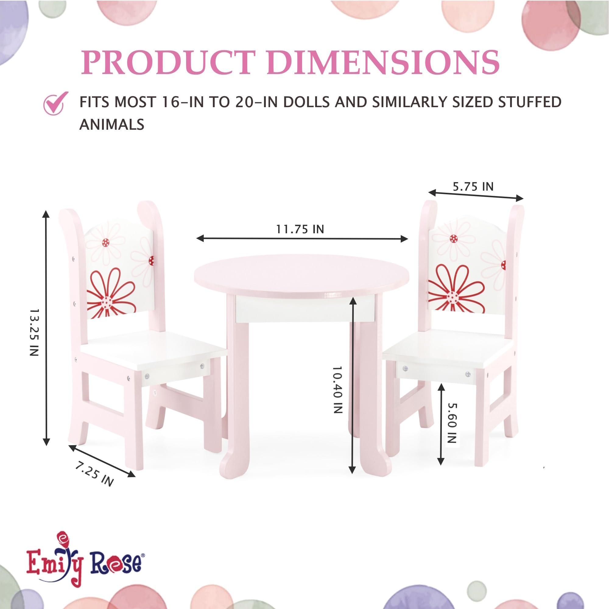 Foto 7 pulgar | Juego De Muebles Emily Rose Doll Clothes Floral Doll Doll Doll Doll Doll - Venta Internacional.