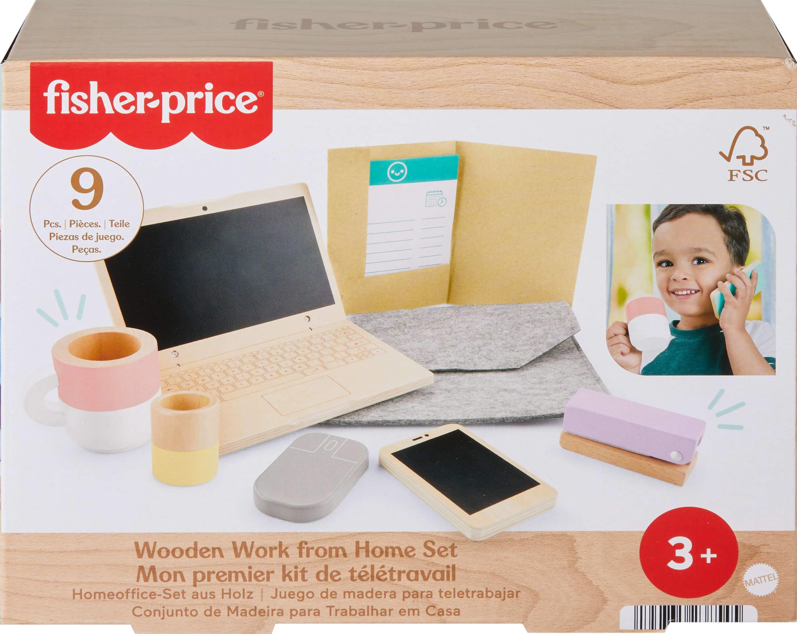 Foto 2 pulgar | Set Pretend Play Work From Home, Madera De Fisher-price, 9 Piezas - Venta Internacional.