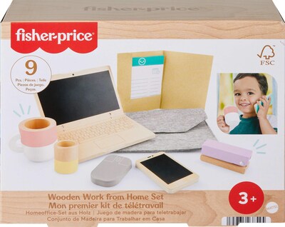 Foto 1 | Set Pretend Play Work From Home, Madera De Fisher-price, 9 Piezas - Venta Internacional.