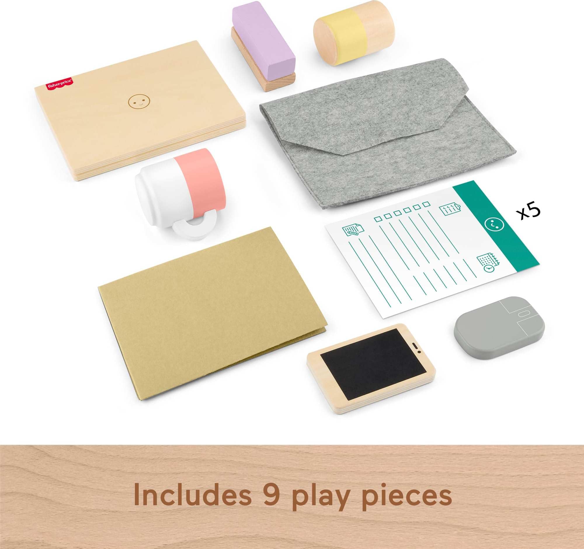 Foto 6 pulgar | Set Pretend Play Work From Home, Madera De Fisher-price, 9 Piezas - Venta Internacional.