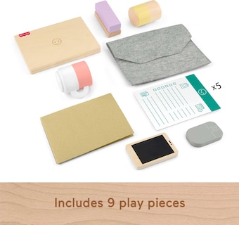 Foto 5 | Set Pretend Play Work From Home, Madera De Fisher-price, 9 Piezas - Venta Internacional.