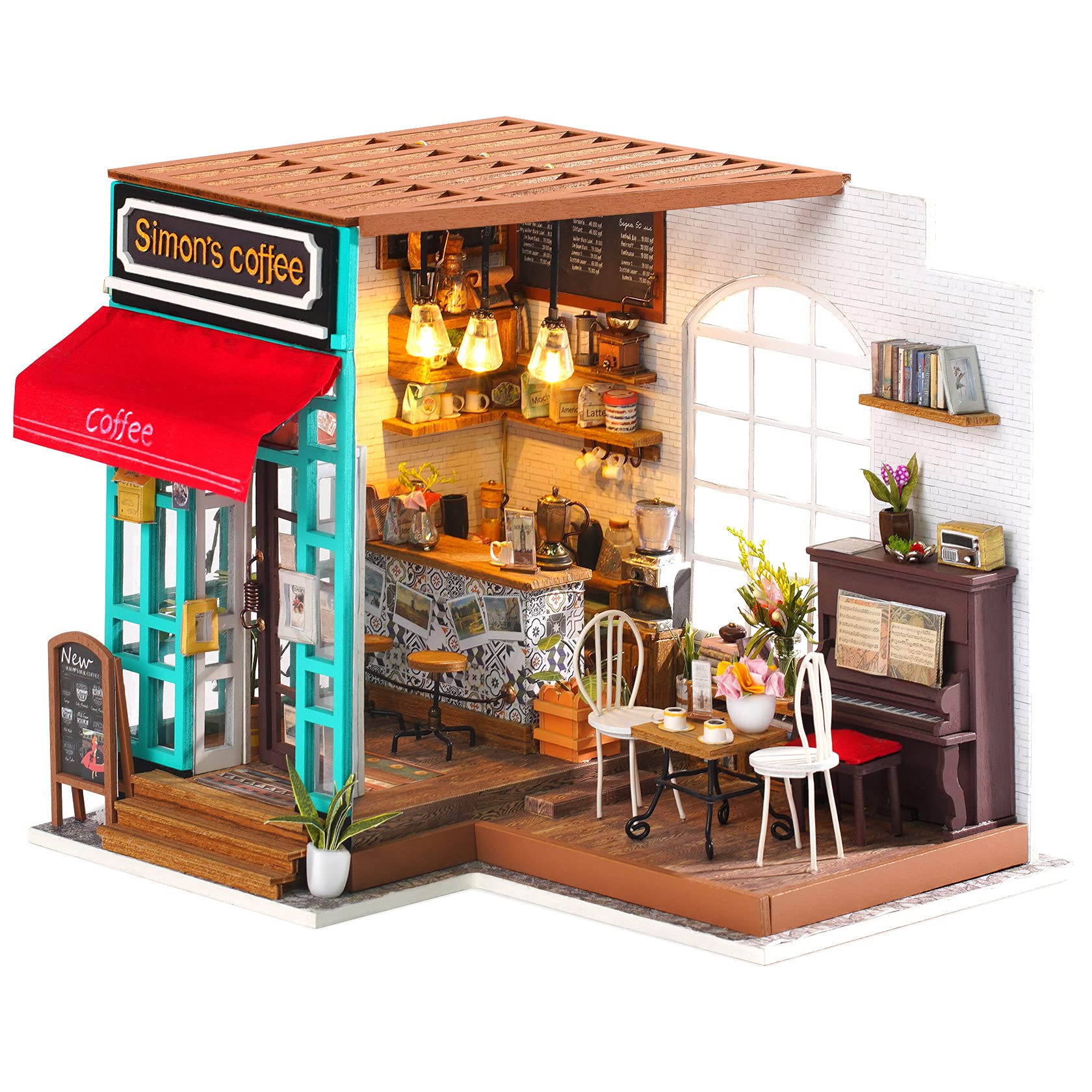Foto 1 | Kit De Casa De Muñecas En Miniatura Rowood Simon's Coffee A Escala 1:24 - Venta Internacional.