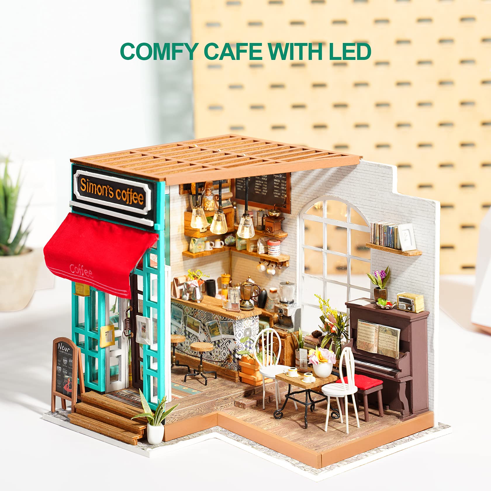 Foto 2 | Kit De Casa De Muñecas En Miniatura Rowood Simon's Coffee A Escala 1:24 - Venta Internacional.