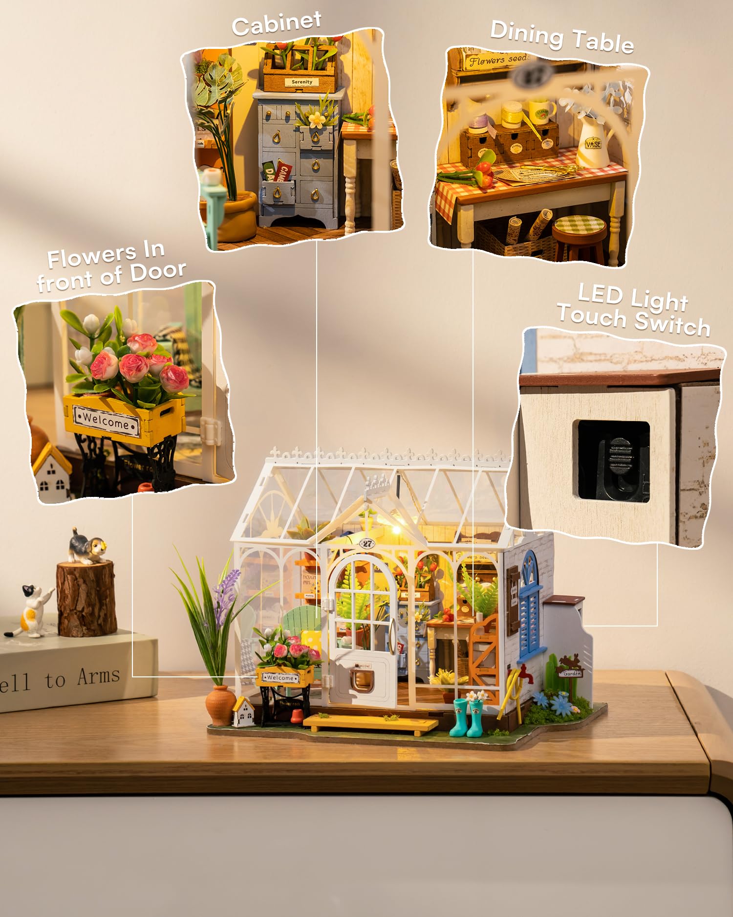 Foto 7 pulgar | Kit De Casa En Miniatura Rowood Dreamy Garden House Con Luz Led - Venta Internacional.