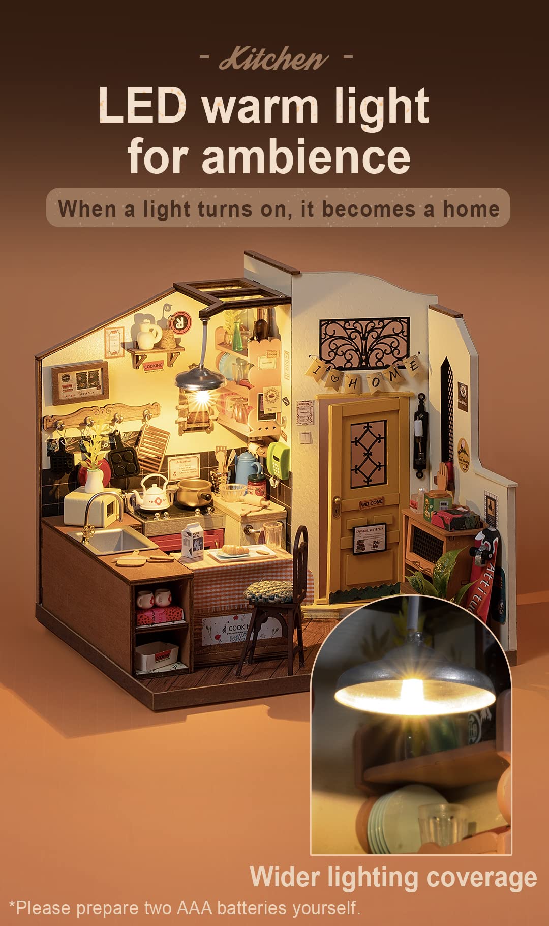 Foto 4 pulgar | Kit De Casa En Miniatura Rowood Homey Kitchen Con Led Para Adultos - Venta Internacional.