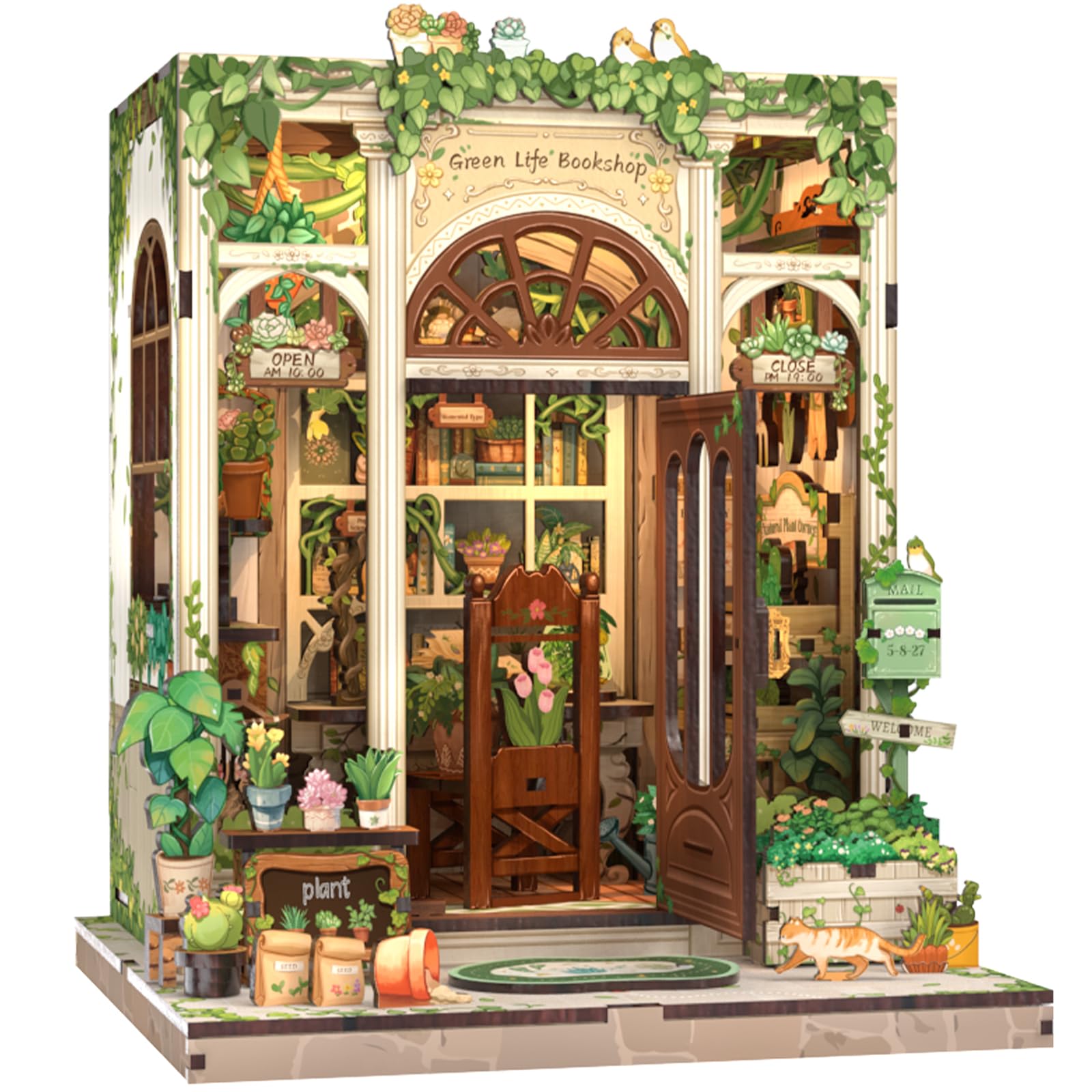 Kit De Casa De Muñecas En Miniatura Cutebee Book Nook Green - Venta Internacional.