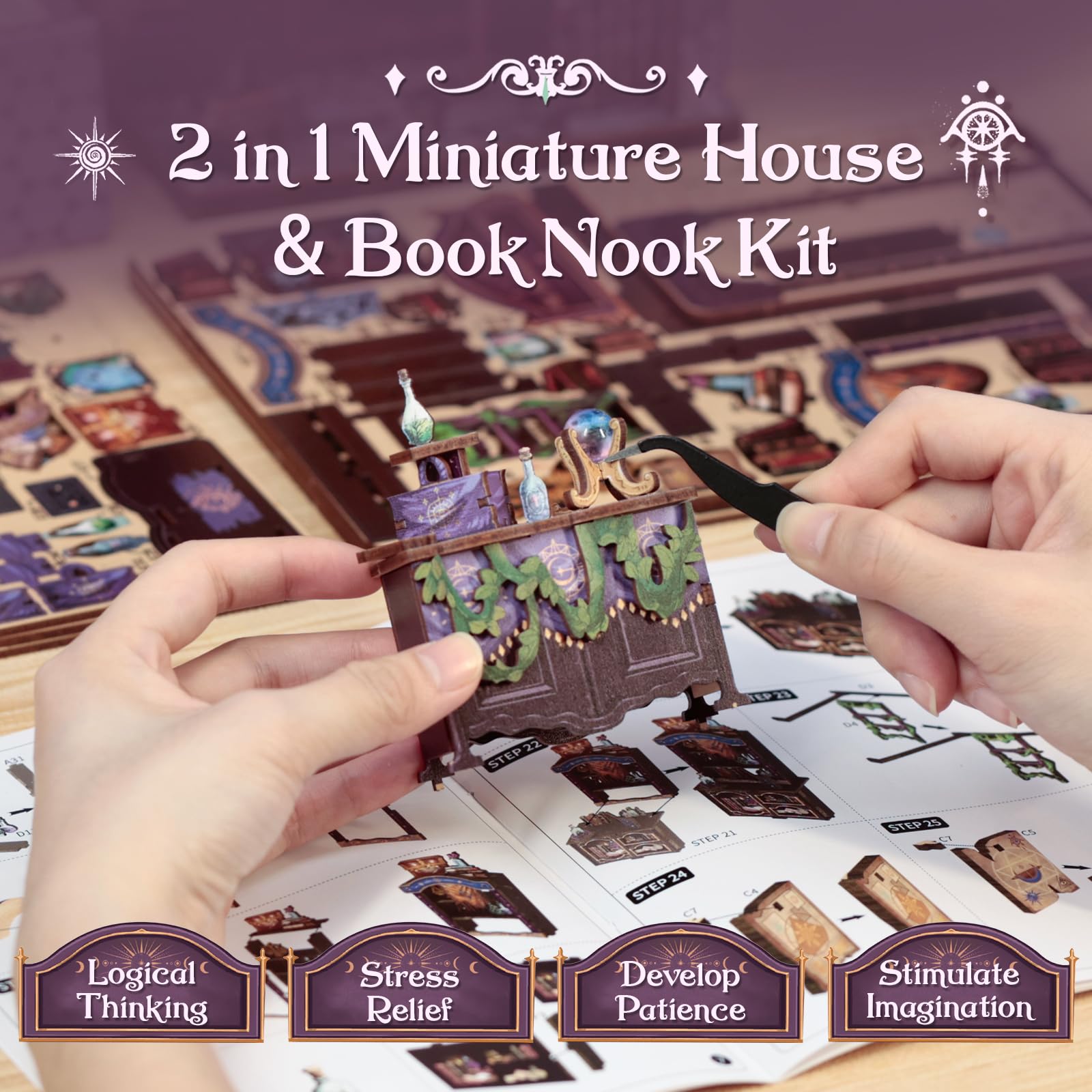 Foto 8 pulgar | Kit De Casa De Muñecas En Miniatura Cutebee Book Nook The Astrology Bookshop - Venta Internacional.