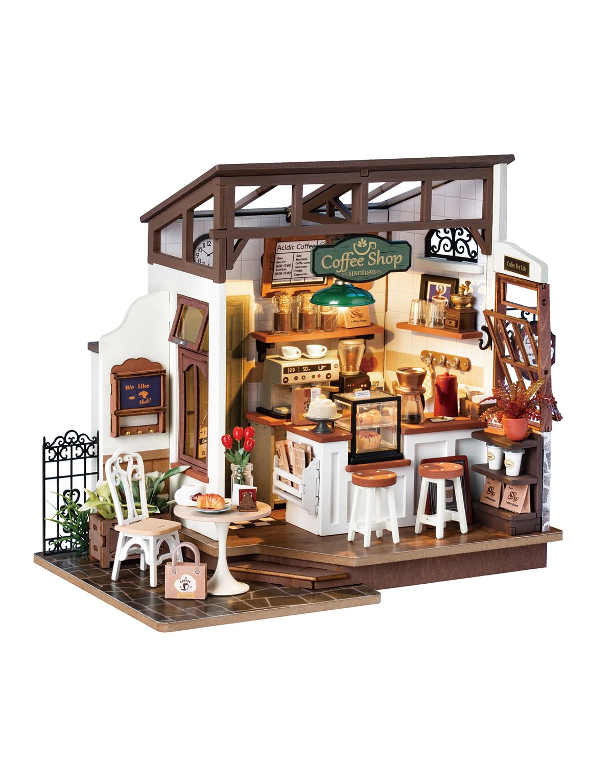 Foto 2 pulgar | Kit De Casa En Miniatura Rowood No.17 Café Con Led Para Adultos - Venta Internacional.