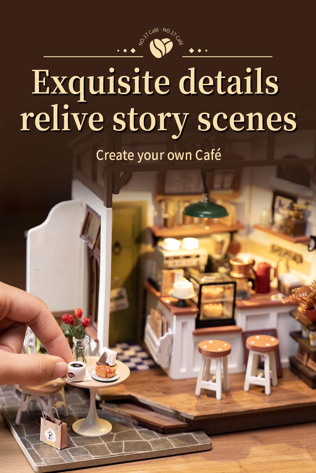 Foto 4 pulgar | Kit De Casa En Miniatura Rowood No.17 Café Con Led Para Adultos - Venta Internacional.
