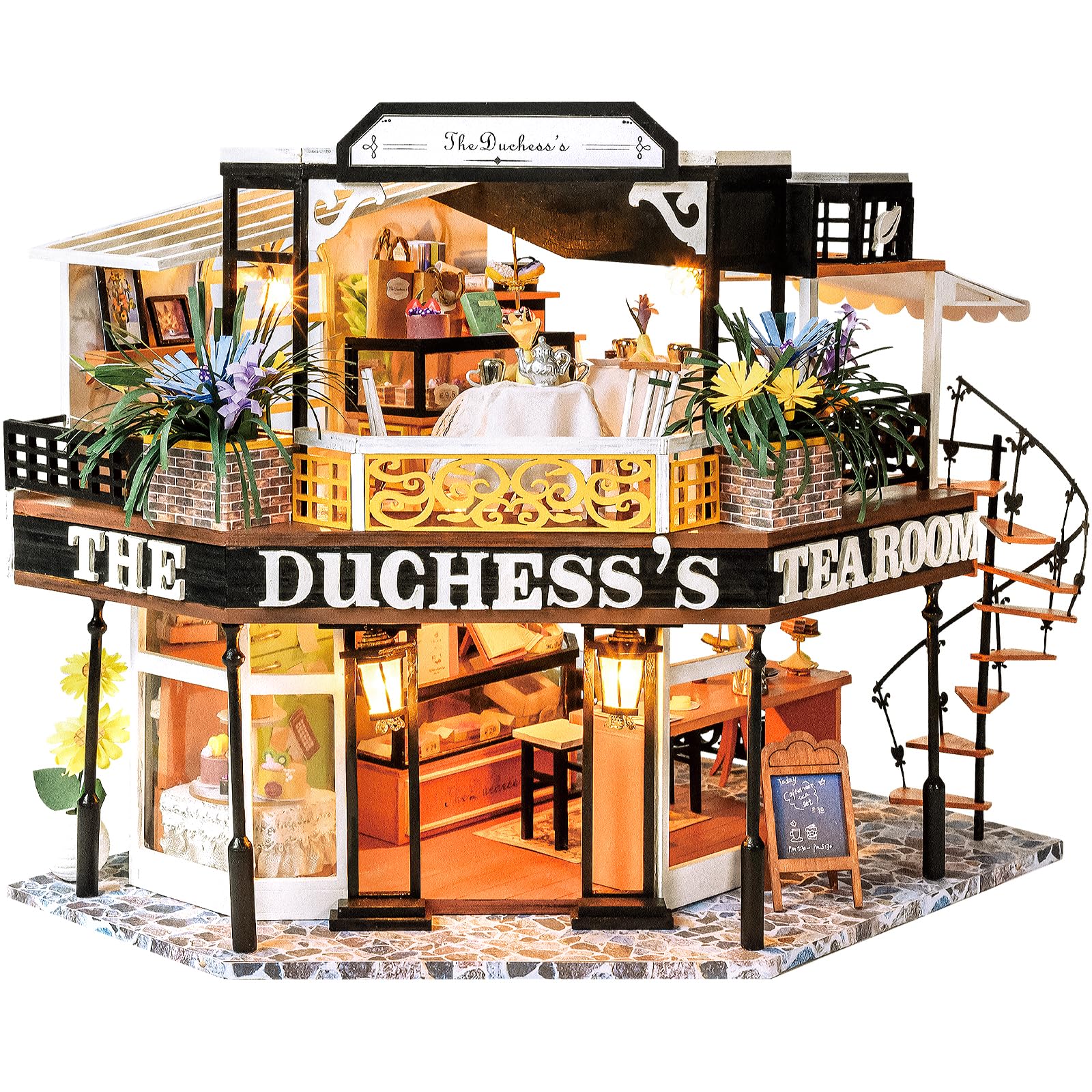 Foto 2 pulgar | Casa De Muñecas Cutebee Miniatura Del Salón De Té De La Duquesa Con Muebles - Venta Internacional.