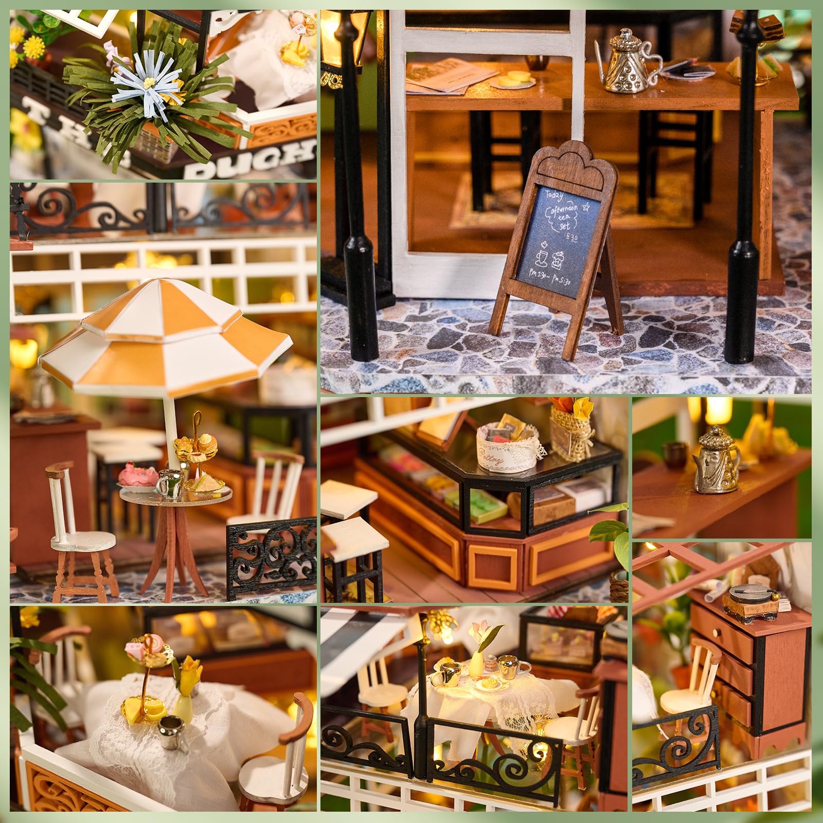 Foto 5 pulgar | Casa De Muñecas Cutebee Miniatura Del Salón De Té De La Duquesa Con Muebles - Venta Internacional.