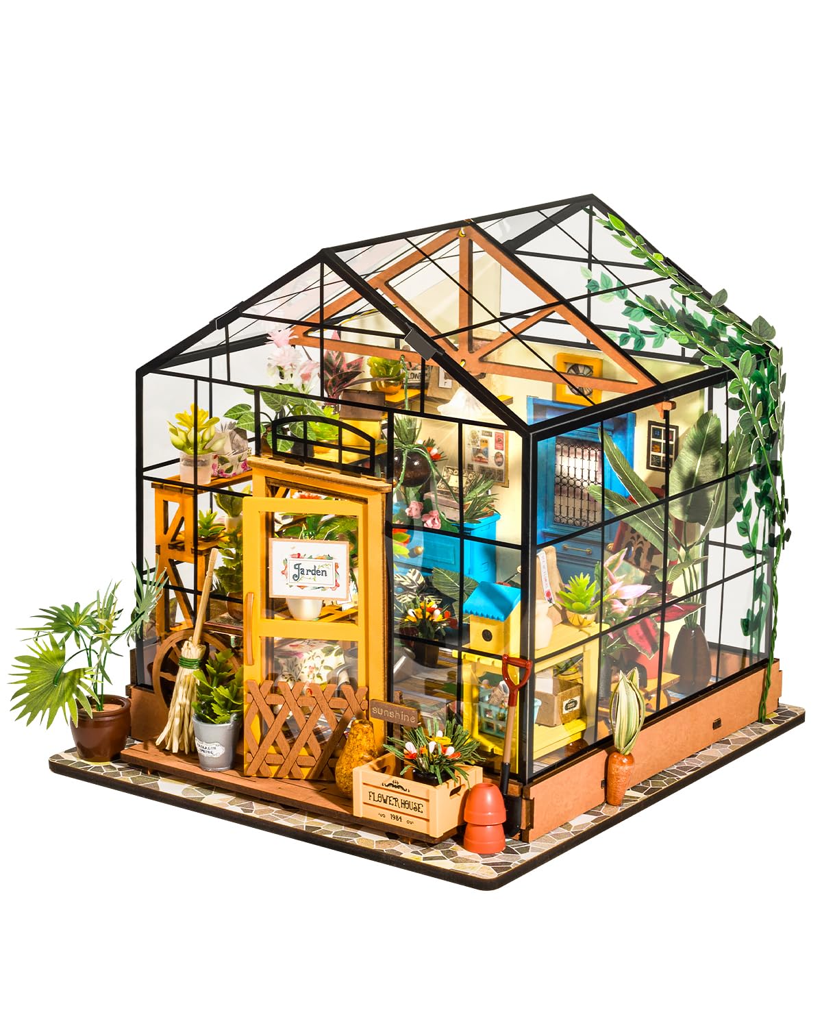 Kit De Casa En Miniatura Rowood Cathy's Flower House Con Muebles - Venta Internacional.
