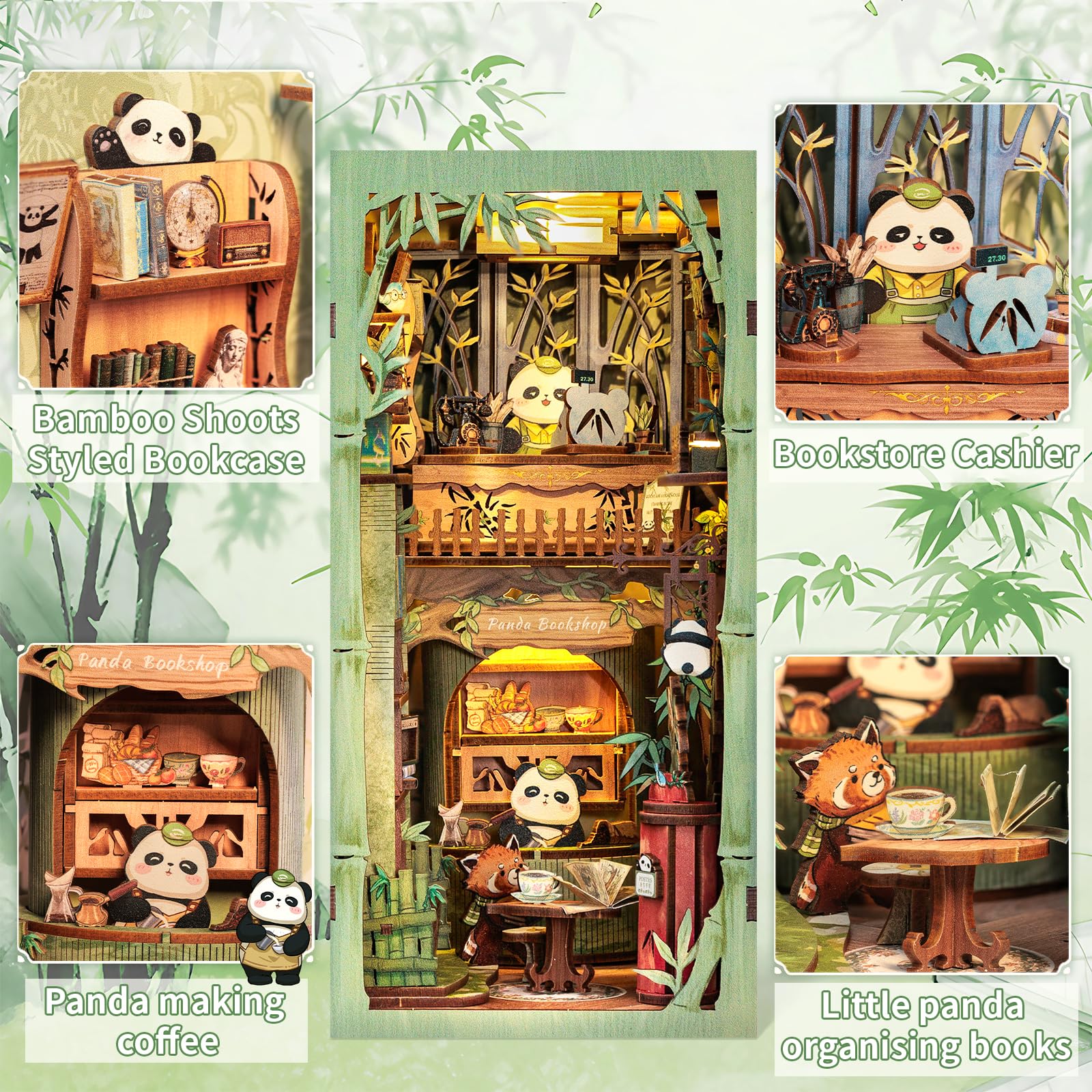 Foto 4 pulgar | Kit De Rincón Para Libros Con Forma De Casa De Muñecas En Miniatura Cutebee Eternal - Venta Internacional.