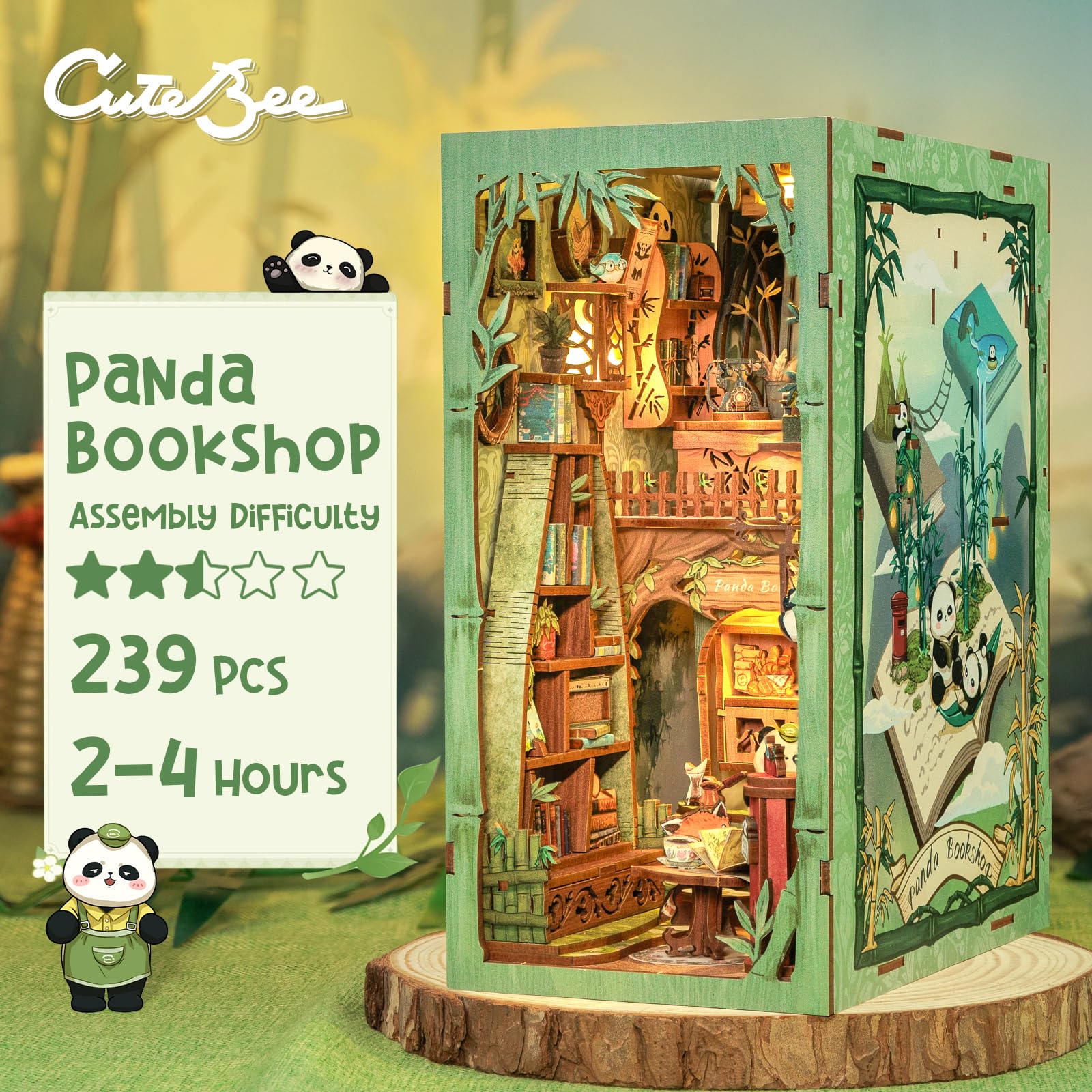 Foto 4 | Kit De Rincón Para Libros Con Forma De Casa De Muñecas En Miniatura Cutebee Eternal - Venta Internacional.