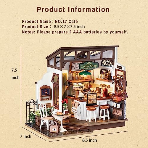 Foto 5 | Kit De Casa De Muñecas En Miniatura Rolife Coffee Shop Con Luces Led - Venta Internacional.