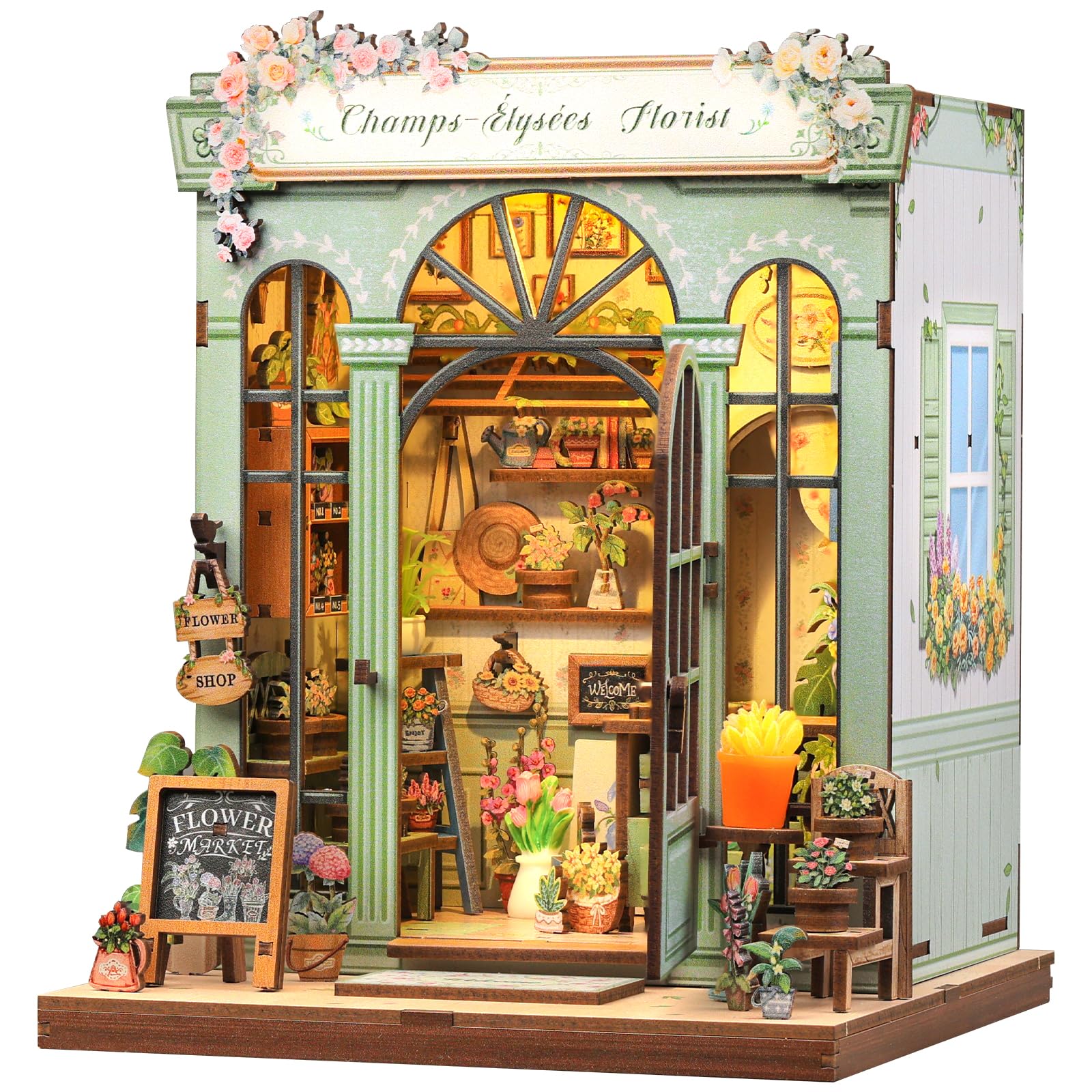 Foto 2 pulgar | Kit De Casa De Muñecas En Miniatura Cutebee Book Nook Champs-élysées Florist - Venta Internacional.