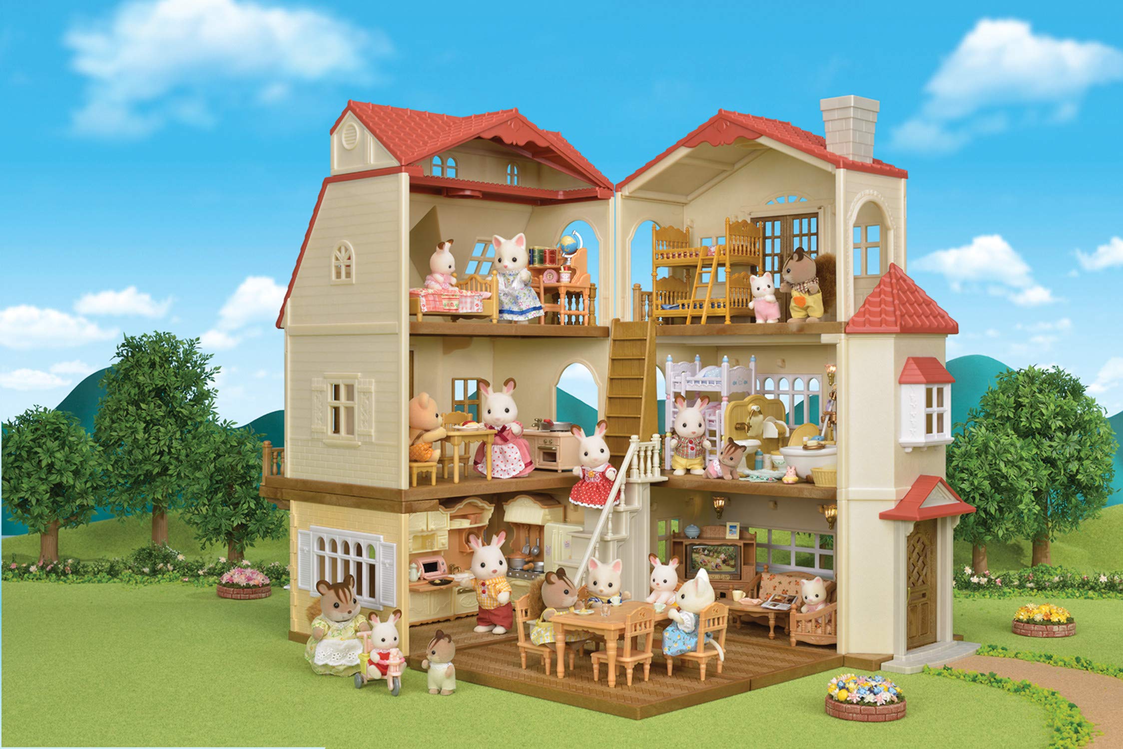 Foto 4 | Set De Juego Dollhouse Calico Critters Red Roof Grand Mansion - Venta Internacional.