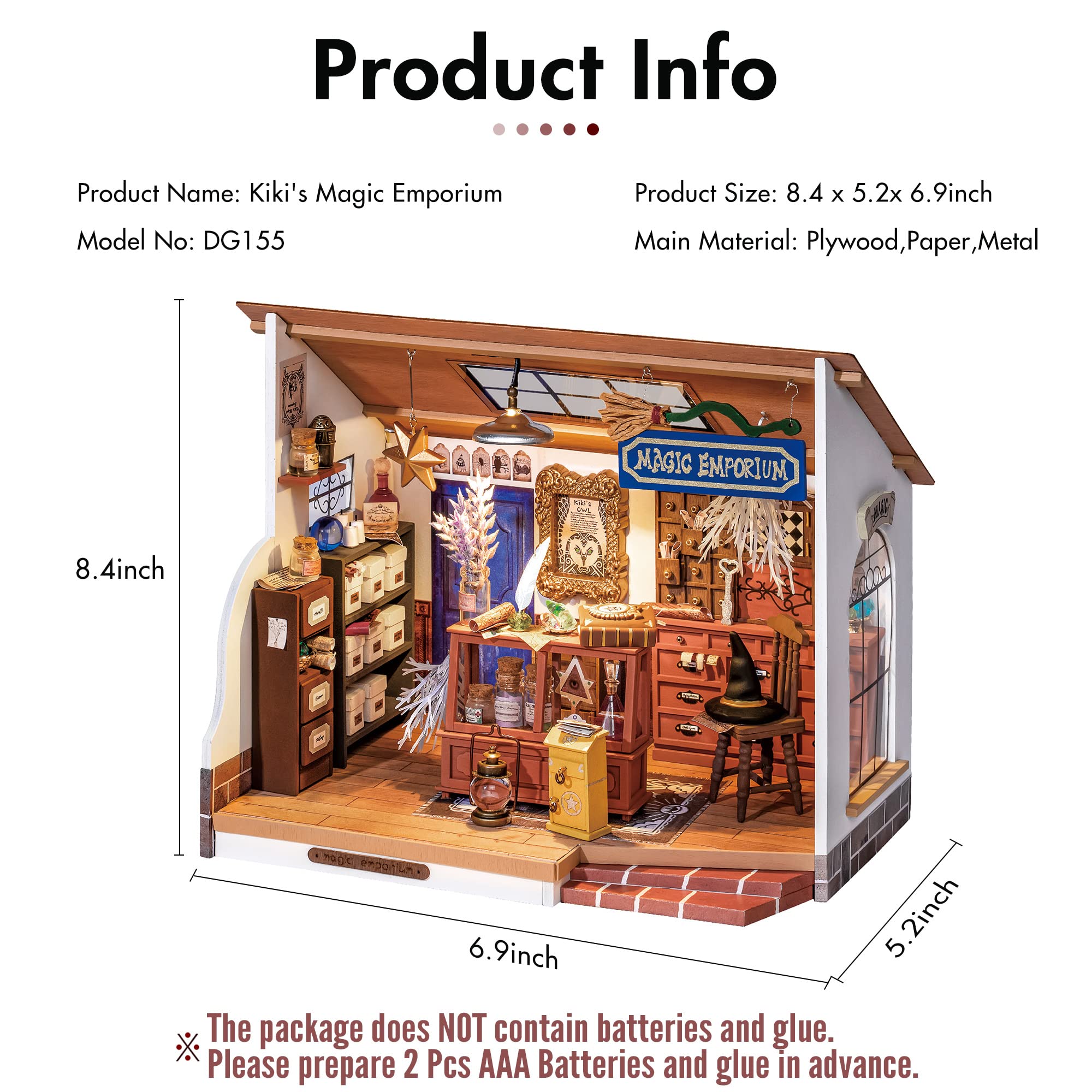 Foto 5 | Kit De Casa De Muñecas En Miniatura Rolife Mystic Archives Con Led 1:20 - Venta Internacional.
