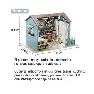 Foto 5 | Casita Para Muñecas Casa Diy Con Muebles Led Miniatura Perro, Belug Multicolor