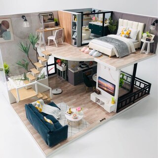 Foto 5 | Casita De Muñeca Madera Miniatura Con Muebles Música Led, Belug Multicolor