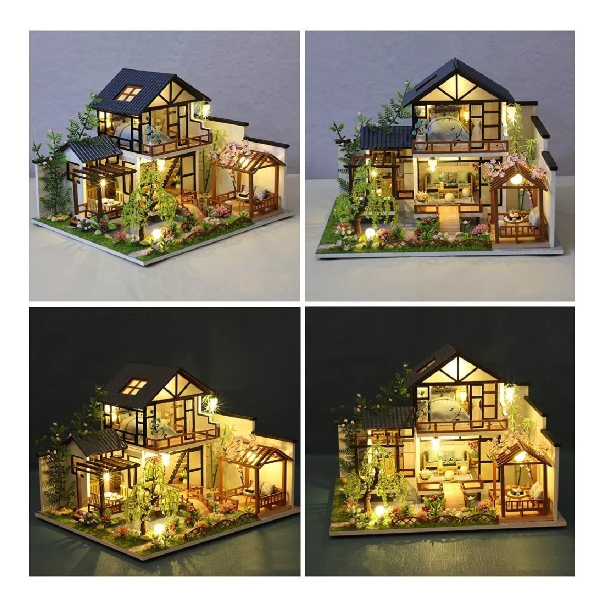 Foto 3 pulgar | Villa Casita Muñecas Con Piscina Muebles Led Miniatura