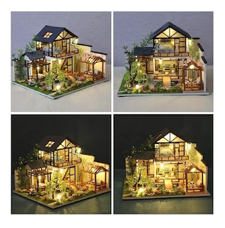 Foto 2 | Villa Casita Muñecas Con Piscina Muebles Led Miniatura