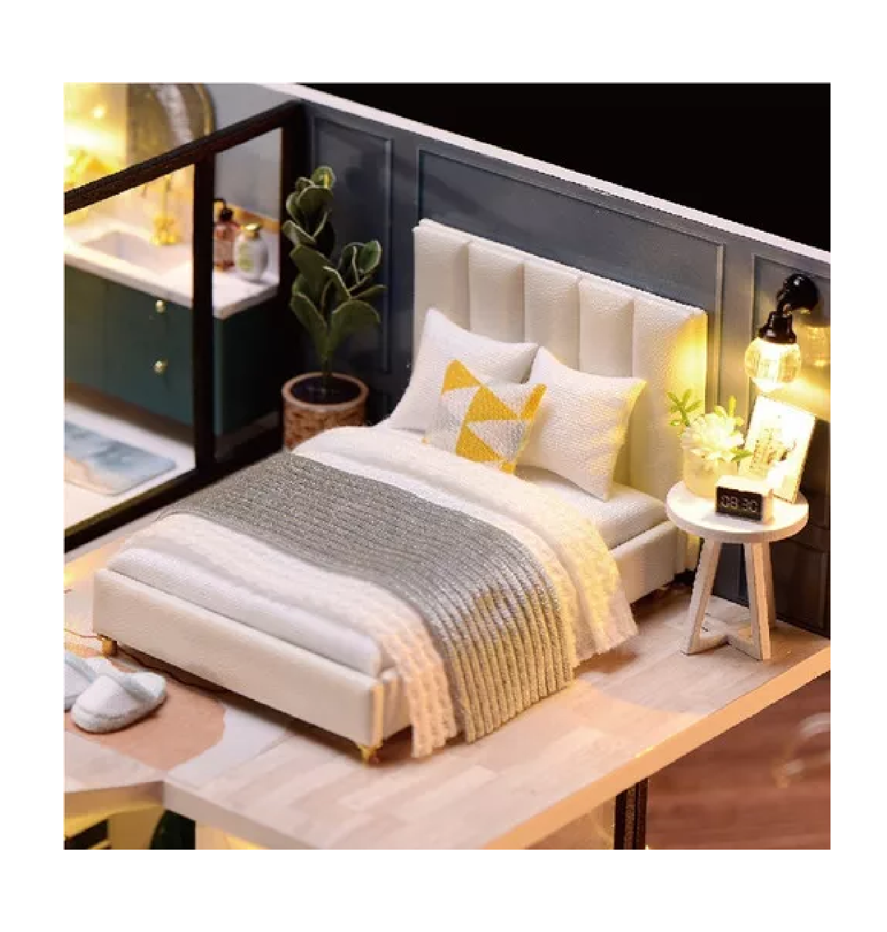 Foto 3 pulgar | Casita De Muñeca Madera Miniatura Con Muebles Música Led