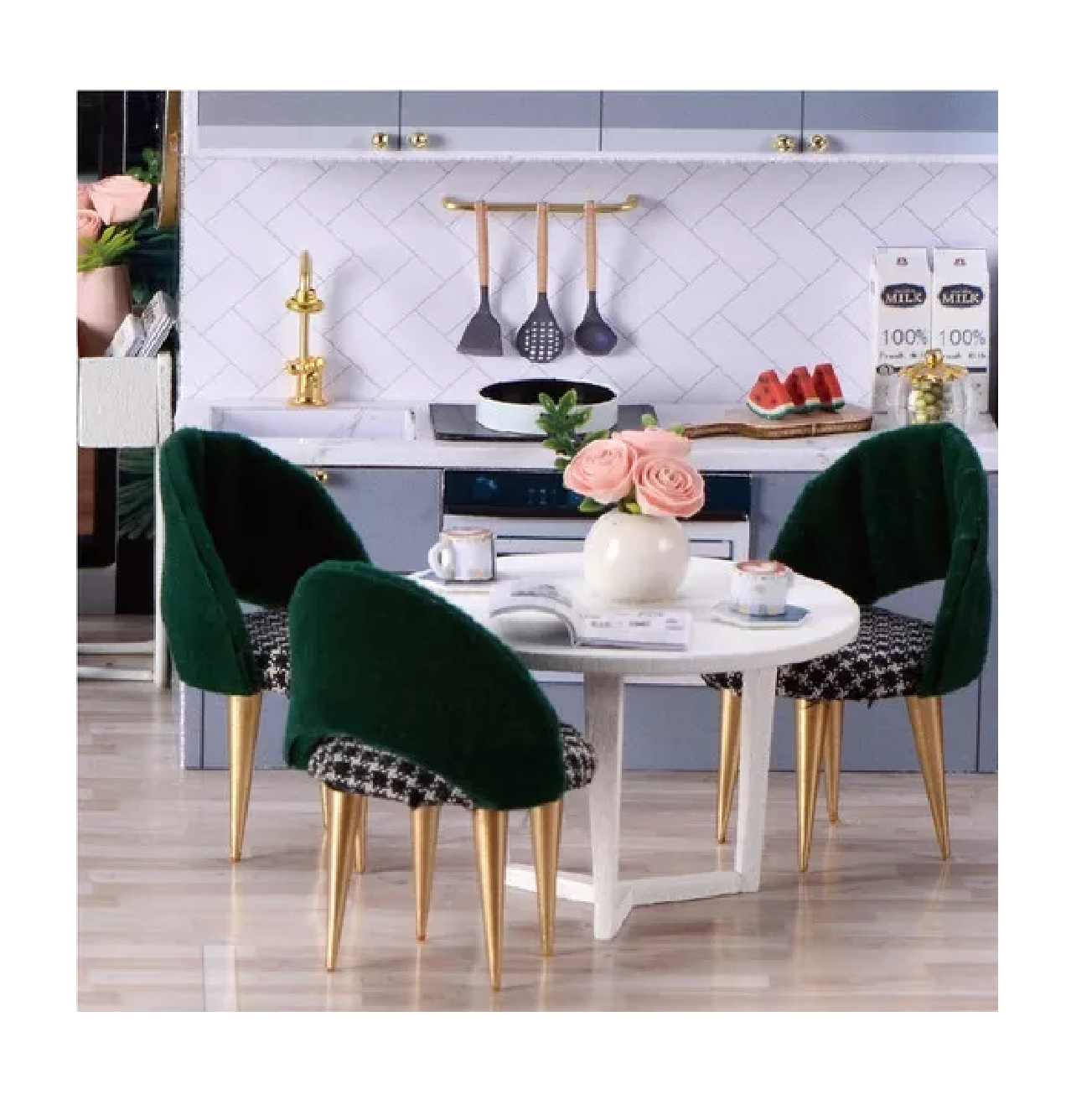Foto 4 pulgar | Casita De Muñeca Madera Miniatura Con Muebles Música Led